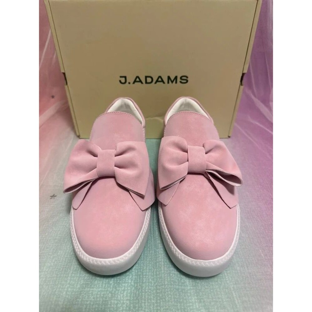 J. Adams Wally bow pink slip-ons